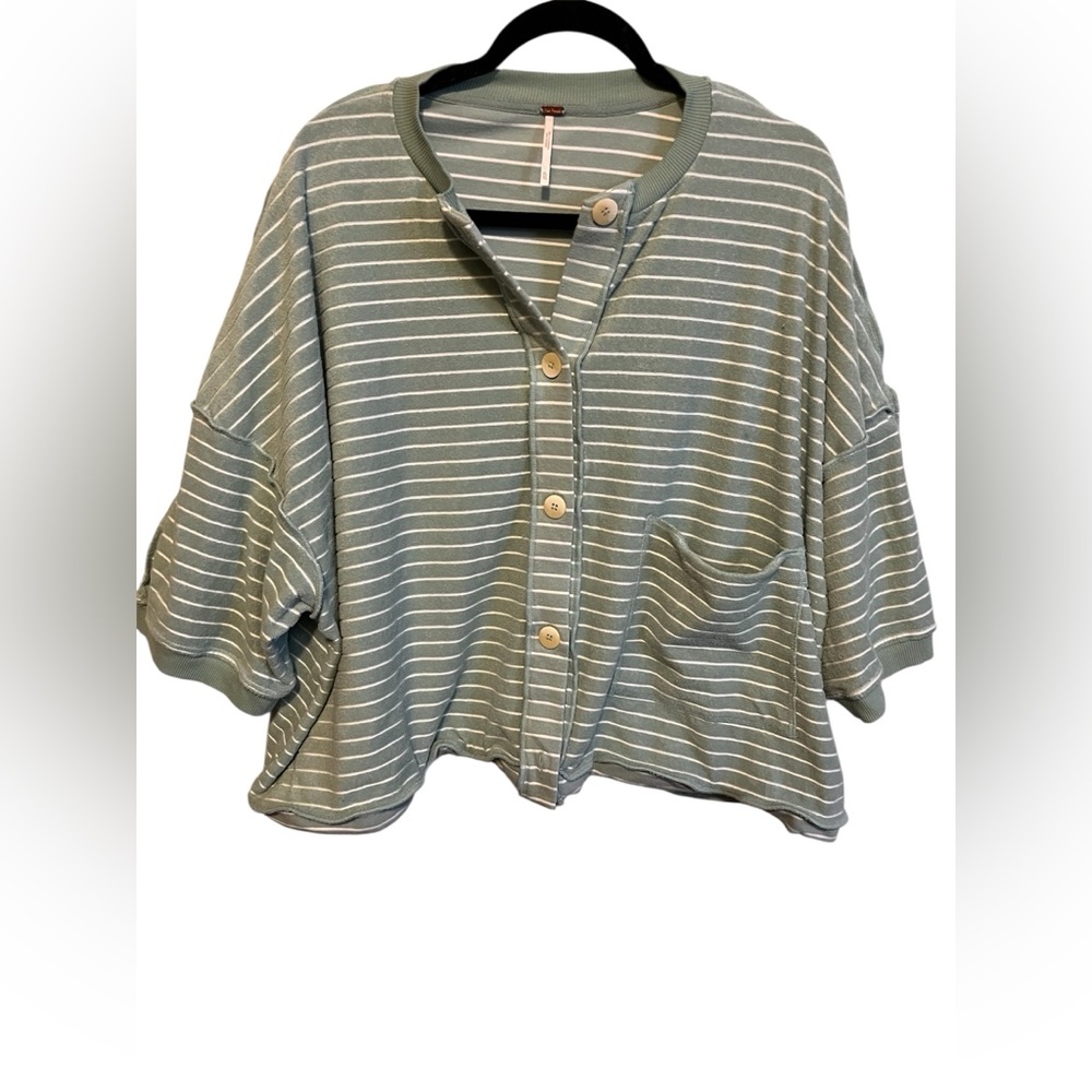 FREE PEOPLE MATILDA STRIPED TERRY CARDIGAN - Picture 5 of 16